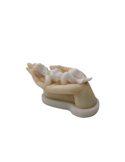 Rêve d'Enfant - Statue en albâtre 13cm -Beige et Or
