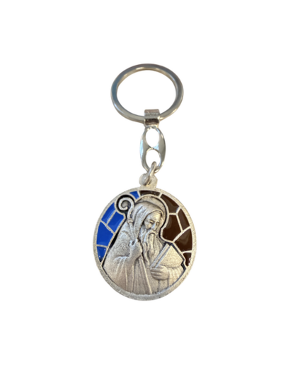 Porte clé en métal avec relief 30mm - Bicolore - Saint Benoît