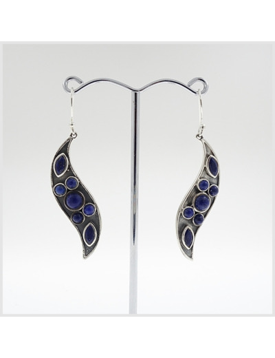 Boucles d'oreilles Lapis Lazuli et Argent Massif