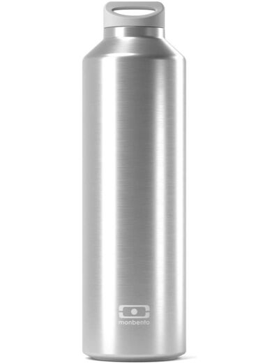 MONBENTO - Bouteille Isotherme MB Steel Silver 500ml - Gourde Inox Isotherme Garde au Chaud/Froid Jusqu'à 12h - Argent Silver