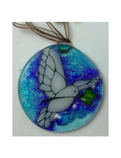 Médaillon verre diamètre 7cm- COLOMBE