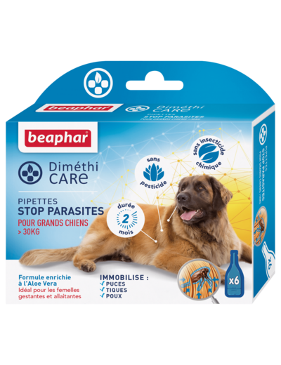 DIMETHICARE Pipettes Stop Parasites SANS insecticide grand chien - BEAPHAR