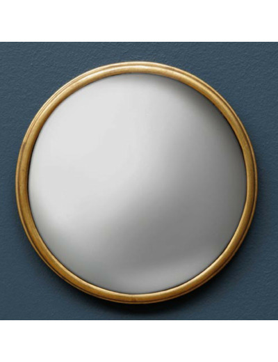 Petit miroir convexe moucheté doré 14cm