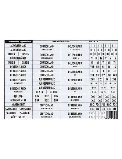 ETIQUETTES AUTOCOLLANTE POUR LE CLASSEMENT TIMBRES ALLEMAND 327923