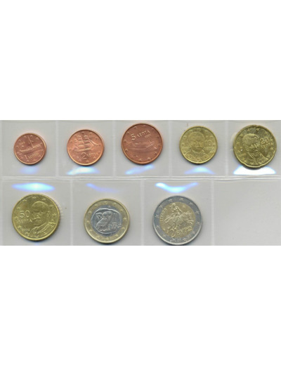 GRECE 2002 SERIE 8 MONNAIES AVEC 2 EURO S SUP-