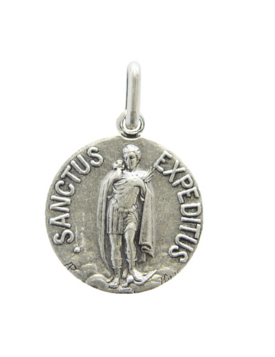 Médaille 18mm en Métal Argenté - SAINT EXPEDIT
