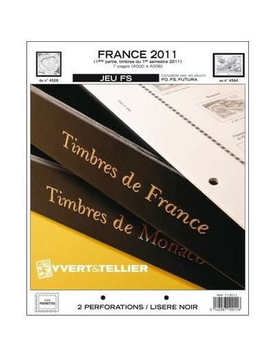 FEUILLE COMPLEMENTAIRE FRANCE 2011 FS 1ere partie (SANS POCHETTE) YVERT