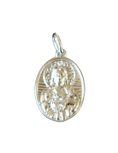Médaille 19mm en Argent 925 + Zirconium- Sacré Coeur de Jésus
