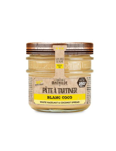 Pâte à tartiner Blanc Noisette Noix de Coco 250G