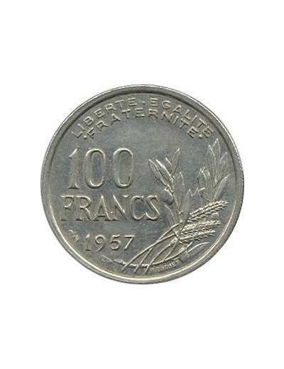 FRANCE 100 FRANCS COCHET 1957 TTB+