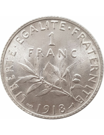 FRANCE 1 FRANC SEMEUSE 1918 SUP/NC