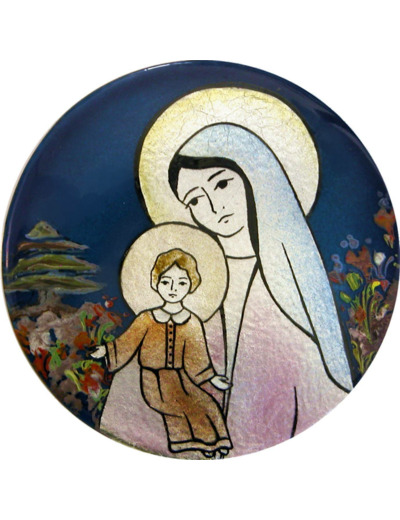 Vierge du cèdre D10,5cm - EMAUX DU LIBAN