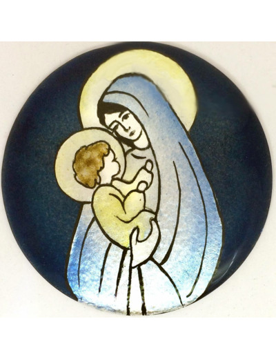 Vierge de l'hexagone D8,3cm - EMAUX DU LIBAN