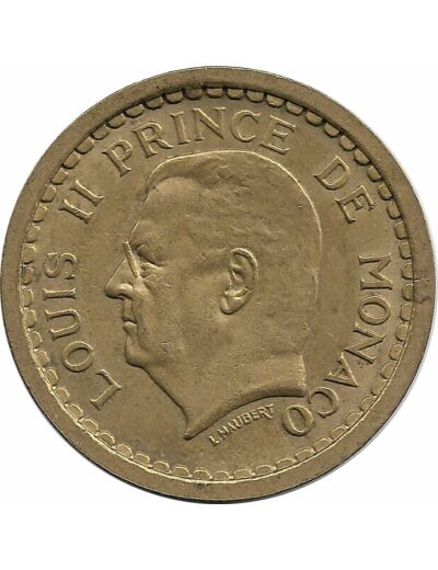 MONACO 2 FRANCS ND (1943) CUPRO-ALUMINIUM TTB+