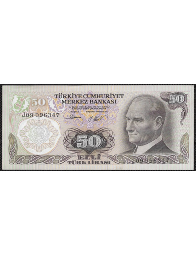 TURQUIE 50 LIRA L.1970 (1976) Série J09 SPL (W188)