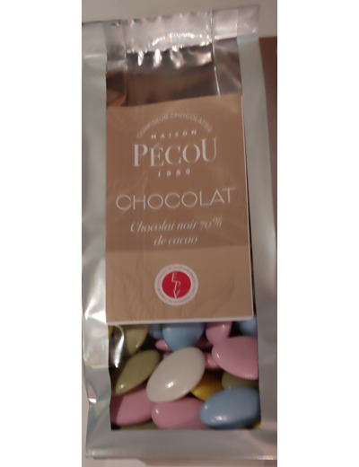 Dragées Chocolat 70% Coloris Assortis
