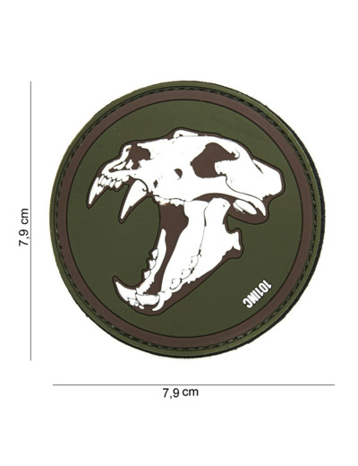 Patch 3D PVC Tigre aux dents de sabre (vert)