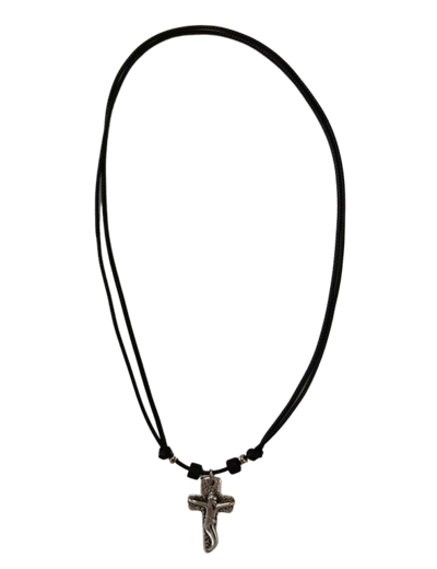Collier Cordon + Croix en Métal Christ