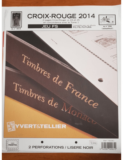 FEUILLE COMPLEMENTAIRE CROIX ROUGE 2014 FS (JEUX SANS POCHETTE) YVERT ET TELLIER