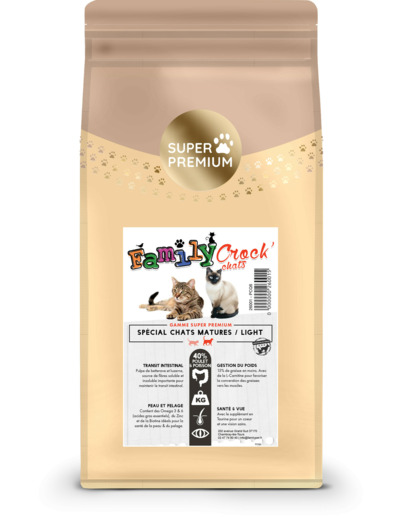 Croquettes SUPER PREMIUM pour chat senior/light - 2 tailles