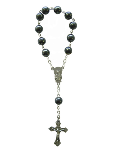 Dizainier Perles en Hématite sur Chaîne Argentée