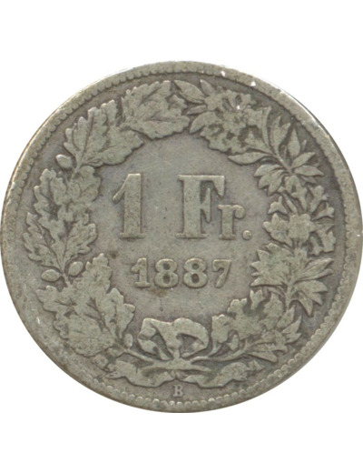 SUISSE 1 FRANC 1887 B TB N2