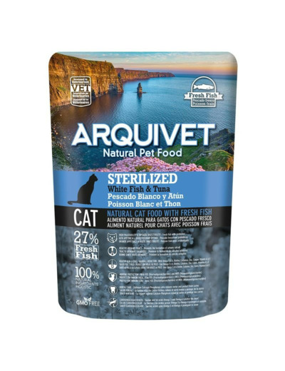 Croquettes Arquivet, au Poisson blanc & thon pour Chats Stérilisés - 350g