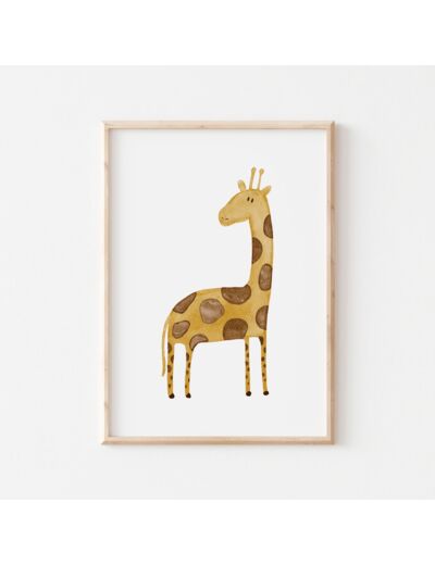 Affiche Enfant encadrée, Giraffe