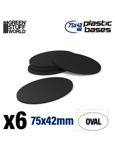 Socles plastiques ovales 75x42mm noir
