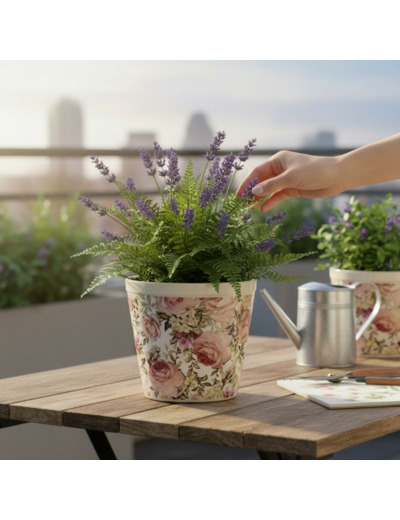 Pot de fleurs céramique Jardin Anglais 17x16cm