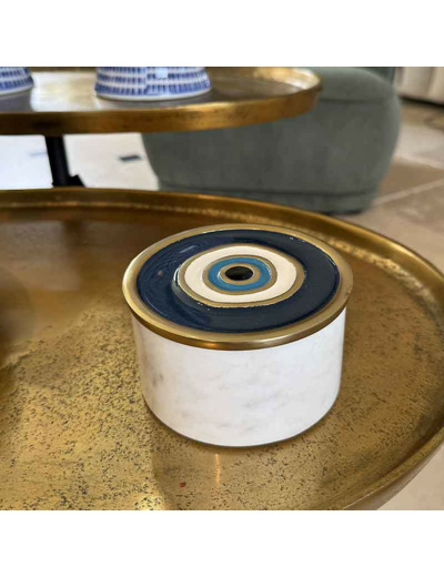 Boite en marbre avec top metal Eye 12x7cm