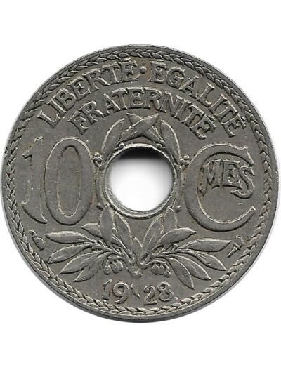 FRANCE 10 CENTIMES LINDAUER 1928 TTB