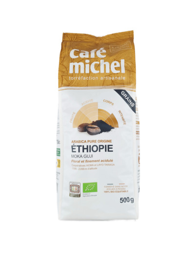 Café d'Éthiopie Moka Guji Grains Bio 500g