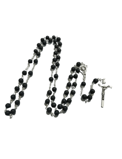 Chapelet pierre 6mm chaine Argentée - PIERRE DE LAVE + boite