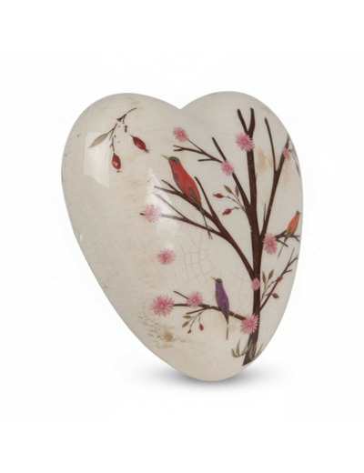 Coeur décoratif branches beige marron 12x12x14cm