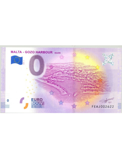 MALTE 2019-1 GOZO HARBOUR BILLET SOUVENIR 0 EURO TOURISTIQUE NEUF