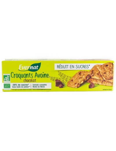 Biscuits Croquants Avoine Pépites de Chocolat Bio 130g