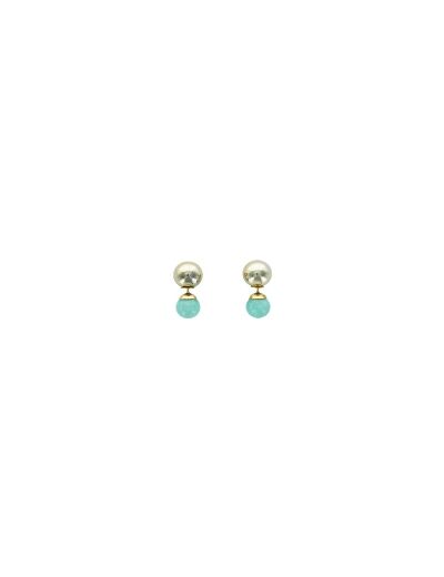 Boucles d’oreilles Boules réversibles Amazonite