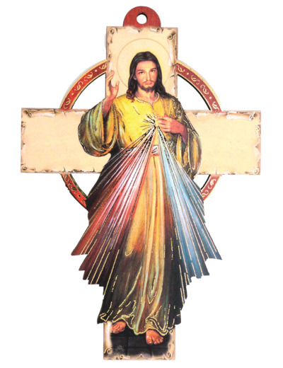 Croix en Bois 10x15cm - CHRIST MISERICORDIEUX