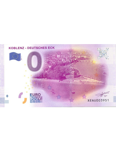 ALLEMAGNE 2017-1 KOBLENZ BILLET SOUVENIR 0 EURO TOURISTIQUE NEUF