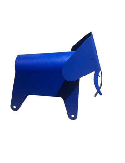 Sculpture Eléphant acier bleu