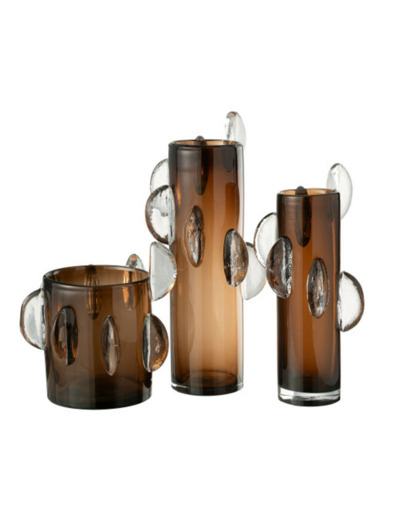 Grand vase verre marron 20x20x46cm