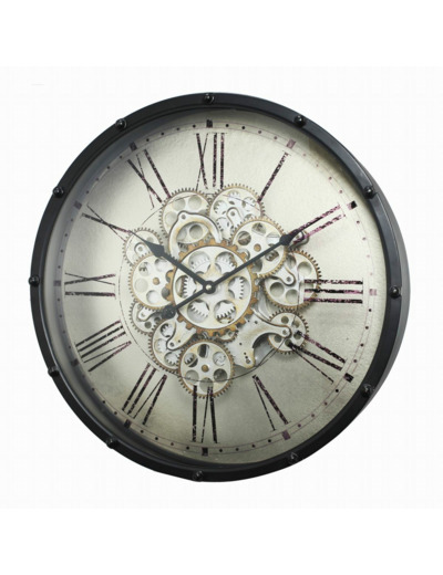 Horloge engrenages et chiffres romains 46cm