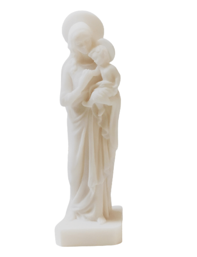 Vierge des Foyers - Statue en albâtre 17cm - Blanche